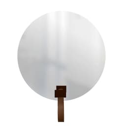 Espelho Funcional Hook Corten Alça Caramelo 50 cm Redondo