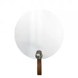 Espelho Funcional Hook Cromado Alça Caramelo 50 cm Redondo