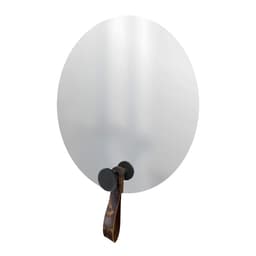 Espelho Funcional Hook Preto Alça Rajada 50 cm Redondo