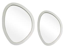 Kit Espelho Decorativo Orgânico Branco 29x44cm e 43x58cm Epm