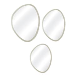Kit Espelho Decorativo Orgânico Branco 35x50, 50x64 e 64x77 cm