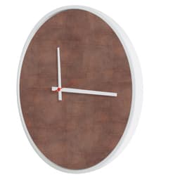 Relógio Decorativo Round Branco Mostrador Aço Corten Ponteiro Branco 40 Cm Diâmetro