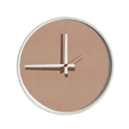 Relógio Decorativo Round Branco Mostrador Camurça Ponteiro Branco 50 Cm Diâmetro