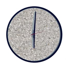 Relógio Decorativo Round Preto Mostrador Terrazzo Ponteiro Preto 40 Cm Diâmetro