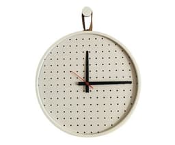 Relógio Short Strip Branco Alça Caramelo Mostrador Branco Perfurado 40 cm