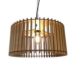 Lustre Luminária Pendente de Madeira MDF Mod. Paris GD Reto