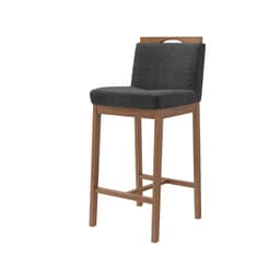 Banqueta Dani Cinza Escuro e Nogueira