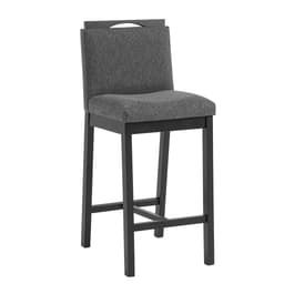 Banqueta Dani Poliéster Cinza e Preta