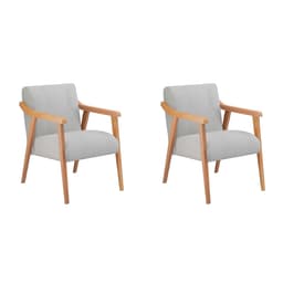 Conjunto com 2 Poltronas Flávia Cinza e Natural