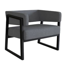 Poltrona Bria Poliéster Chumbo e Preta