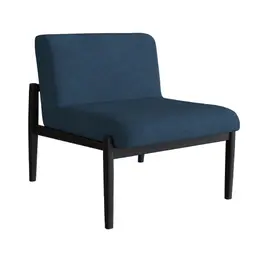 Poltrona Narvi Poliéster Azul Marinho e Preta