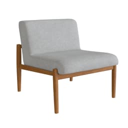 Poltrona Narvi Poliéster Cinza Claro e Nogueira