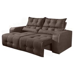 Sofá Galle 1,80m Velusoft Marrom - Emobiliar