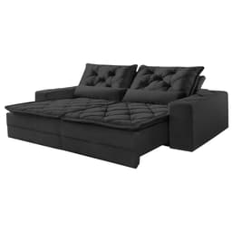Sofá Madri 2,30m Velusoft Preto - Emobiliar