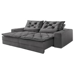 Sofá Madri 2,70m Velusoft Cinza - Emobiliar