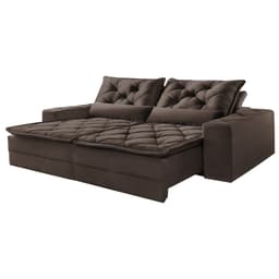 Sofá Madri 2,70m Velusoft Marrom - Emobiliar