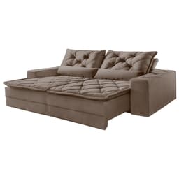 Sofá Madri 2,90m Velusoft Bege - Emobiliar