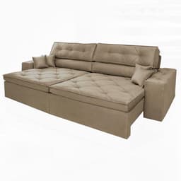 Sofá Malibu 2,10m Velusoft Bege - Emobiliar