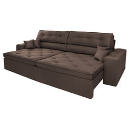 Sofá Malibu 2,10m Velusoft Marrom - Emobiliar