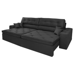 Sofá Malibu 2,30m Velusoft Preto - Emobiliar