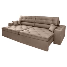 Sofá Malibu 2,70m Velusoft Bege - Emobiliar