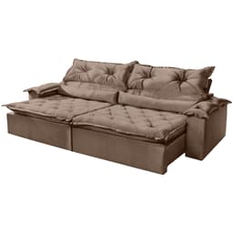 Sofá Paris 2,10m Velusoft Bege - Emobiliar