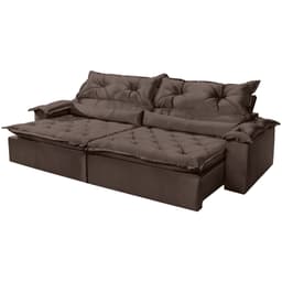 Sofá Paris 2,10m Velusoft Marrom - Emobiliar