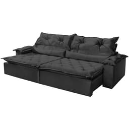 Sofá Paris 2,10m Velusoft Preto - Emobiliar