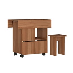 Conjunto de Mesa de Cozinha Dobrável 4 Lugares Balsamo Marrom