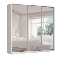 Guarda-Roupa Casal com Espelho Tunas II 3 Portas 3 Gavetas Branco