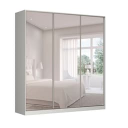 Guarda-Roupa Casal com Espelho Tunas VI 3 Portas 3 Gavetas Branco