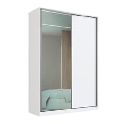 Guarda-Roupa Solteiro com Espelho Tunas I 2 Portas 3 Gavetas Branco