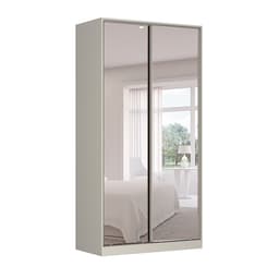 Guarda-Roupa Solteiro com Espelho Tunas VIII 2 Portas 3 Gavetas Branco