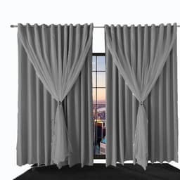 Cortina Blackout Ana Corta Luz 3,70 X 2,40 Quarto Cinza