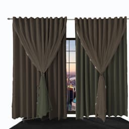 Cortina Blecaute Para Quarto E Sala Ana 8,80 X 2,30 Marrom