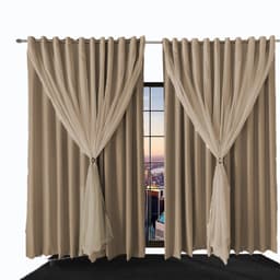 Cortina Blecaute Para Sala E Quarto Ana 8,00 X 2,80 Bege