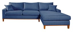 Sofa Living California 4 Lugares Chaise Lado Esquerdo Revestido Linho Base Madeira