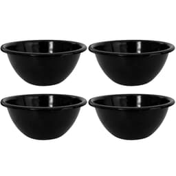 Conjunto 4 Tigelas Esmaltadas Ágata 500ml Bowls para Servir Esmaltados Silva Preto