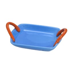 Bandeja Decorativa Espressione Azul e Laranja 21x15 cm