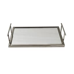 Bandeja Decorativa Espressione Espelhada Prata 32x20 cm