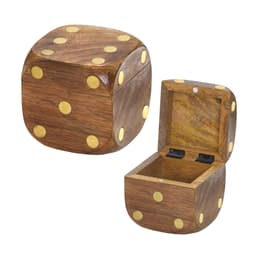 Caixa Decorativa Espressione Dourada e Marrom 10x10 cm