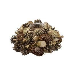 Candelabro Natalino 1 Vela I Marrom e Dourado