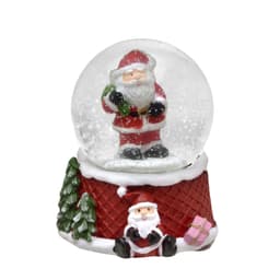 Enfeite Natalino Espressione Bola de Água com Papai Noel com Sacola Vermelha e Branca 7 cm