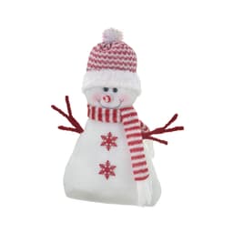 Enfeite Natalino Espressione Boneco de Neve Branco e Vermelho 33 cm