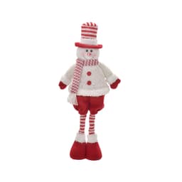 Enfeite Natalino Espressione Boneco de Neve Branco e Vermelho 54 cm