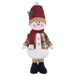 Enfeite Natalino Espressione Boneco de Neve Branco e Vermelho 56 cm