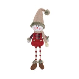 Enfeite Natalino Espressione Boneco de Neve Vermelho e Branco 60 cm