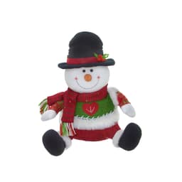 Enfeite Natalino Espressione Boneco de Neve Vermelho e Verde 41 cm