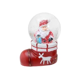 Enfeite Natalino Espressione Globo com Meia e Papai Noel Vermelho e Branco 7 cm