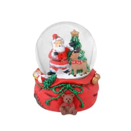 Enfeite Natalino Espressione Globo com Papai Noel Vermelho e Verde 08 cm